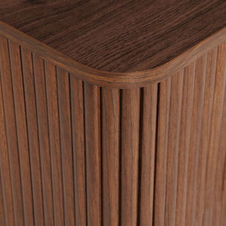 Meuble TV 4 portes effet noyer WANY - Marron