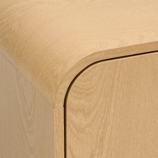 Meuble TV 2 portes 1 étagère effet bouleau LEE - Beige