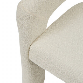 Fauteuil à dîner en bouclette AMOS - Blanc