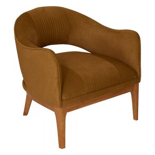 Fauteuil velours LIBOR - Marron