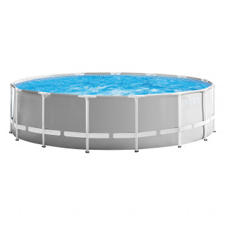 Piscine tubulaire ronde avec accessoires PRISM - Diam. 4,57 m x Haut. 1,22 m - Gris