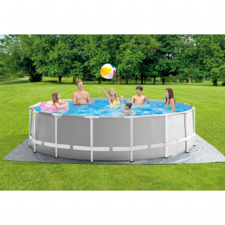 Piscine tubulaire ronde avec accessoires PRISM - Diam. 4,57 m x Haut. 1,22 m - Gris