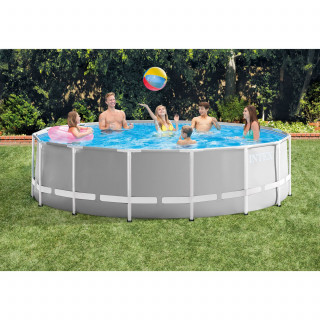 Piscine tubulaire ronde avec accessoires PRISM - Diam. 4,57 m x Haut. 1,22 m - Gris