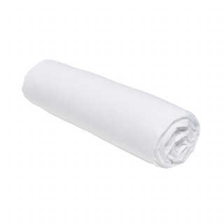 Drap housse 2 places - 100% coton BIO - 180 x 200 cm - Blanc craie