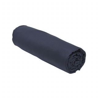 Drap housse 2 places - 100% coton BIO - 180 x 200 cm - Bleu navy