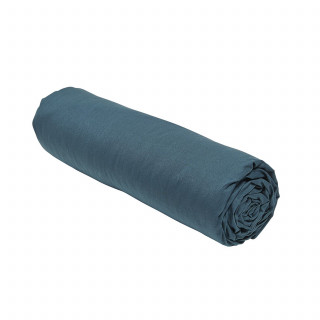 Drap housse 1 place - 100% coton BIO - 90 x 190 cm - Bleu paon