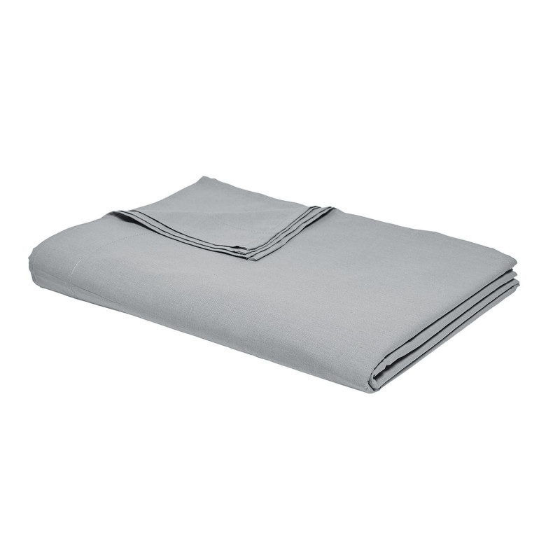 Drap plat - 100% coton BIO - 180 x 290 cm - Gris acier Drap plat - 100% coton BIO - 180 x 290 cm - Gris acier