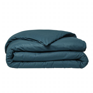 Housse de couette 2 places - 100% coton BIO - 220 x 240 cm - Bleu paon
