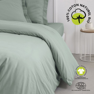 Housse de couette 2 places - 100% coton BIO - 240 x 260 cm - Vert céladon