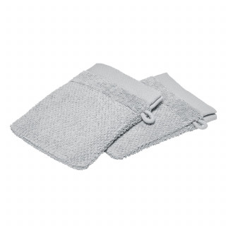 Lot de 2 gants de toilette - 100% coton BIO - Gris acier