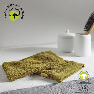 Lot de 2 gants de toilette - 100% coton BIO - Marron bronze