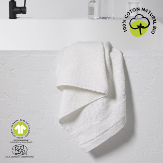 Serviette de toilette - 100% coton BIO - 50 x 90 cm - Blanc craie