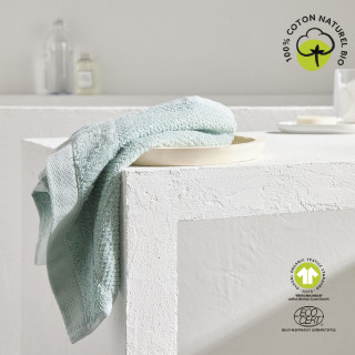 Serviette pour invité - 100% coton BIO - 30 x 50 cm - Vert céladon