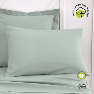 Taie d'oreiller rectangulaire - 100% coton BIO - 50 x 70 cm - Vert céladon