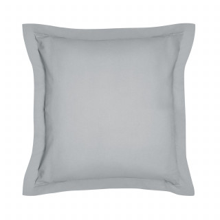 Taie d'oreiller carrée à volant plat - 100% coton BIO - 63 x 63 cm - Gris acier