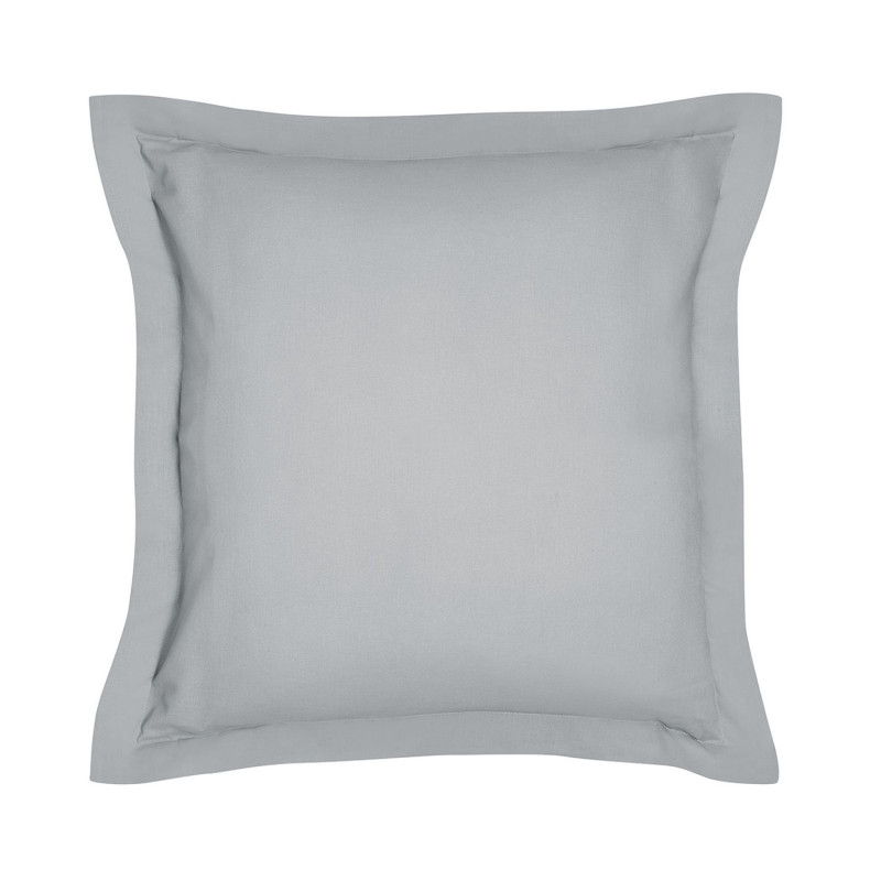 Taie d'oreiller carrée à volant plat - 100% coton BIO - 63 x 63 cm - Gris acier Taie d'oreiller carrée à volant plat - 100% coton BIO - 63 x 63 cm - Gris acier