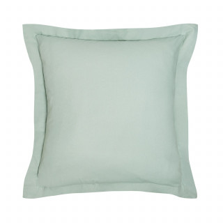 Taie d'oreiller carrée à volant plat - 100% coton BIO - 63 x 63 cm - Vert céladon