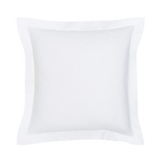 Taie d'oreiller carrée à volant plat - 100% coton BIO - 63 x 63 cm - Blanc craie
