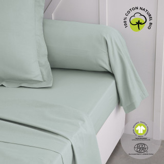 Taie de traversin - 100% coton BIO - 45 x 185 cm - Vert céladon