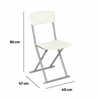 Chaise pliante - PVC - Crème