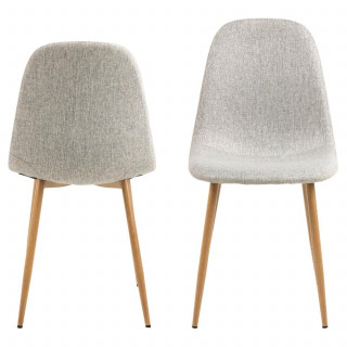 Lot de 4 chaises de salle à manger CLELIA - Gris clair