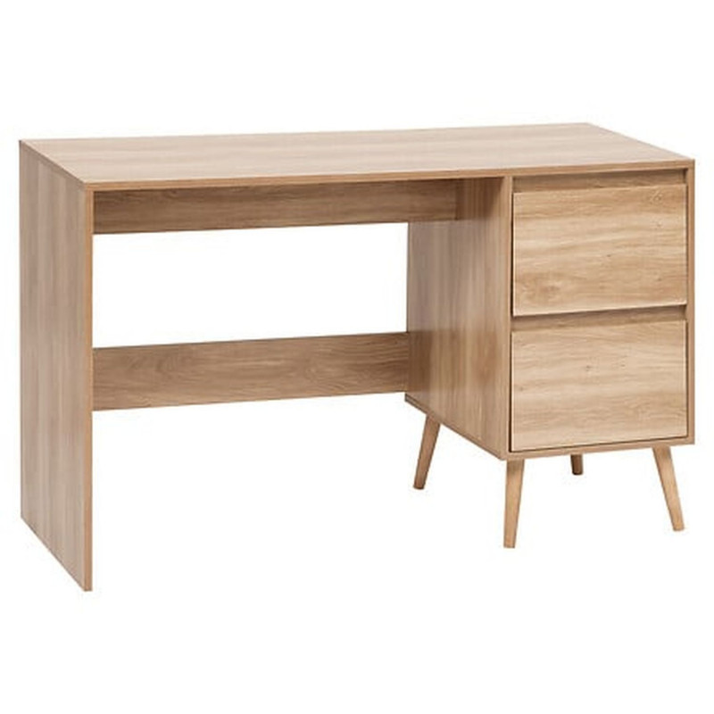 Bureau 2 tiroirs effet bois ABANA - Beige