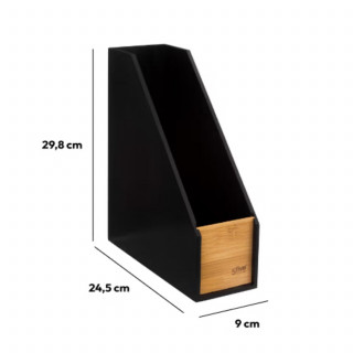 Range-revues pour bureau en bambou BAVA - Noir