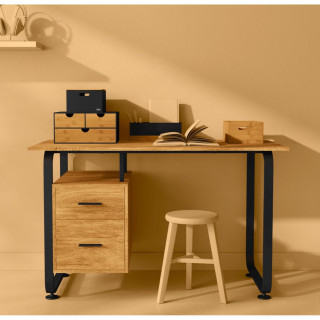Ensemble de 3 boîtes avec couvercle en bambou BAVA - Noir