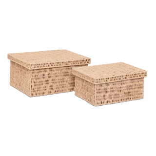 Ensemble de 2 boîtes à documents pour bureau KORD - Beige