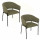 Lot de 2 fauteuils à diner en tissu SOLEA - Vert cèdre