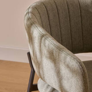 Lot de 2 fauteuils à diner en tissu SOLEA - Vert cèdre