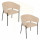 Lot de 2 fauteuils à diner en velours SOLEA - Beige