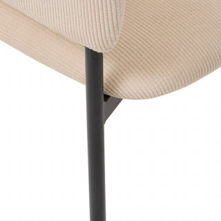 Lot de 2 fauteuils à diner en velours SOLEA - Beige