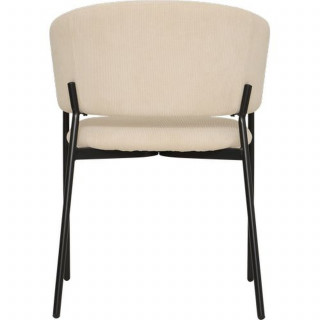 Lot de 2 fauteuils à diner en velours SOLEA - Beige