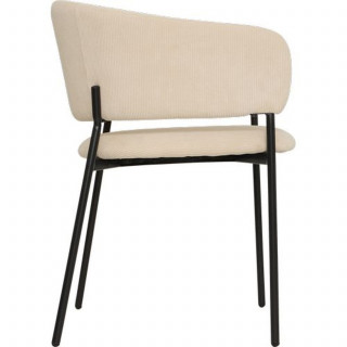Lot de 2 fauteuils à diner en velours SOLEA - Beige