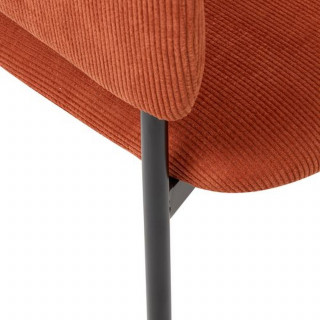 Lot de 2 fauteuils à diner en velours SOLEA - Terracotta