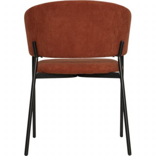 Lot de 2 fauteuils à diner en velours SOLEA - Terracotta