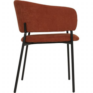 Lot de 2 fauteuils à diner en velours SOLEA - Terracotta