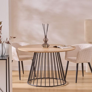 Lot de 2 fauteuils à diner en tissu chenille MARLO - Ivoire