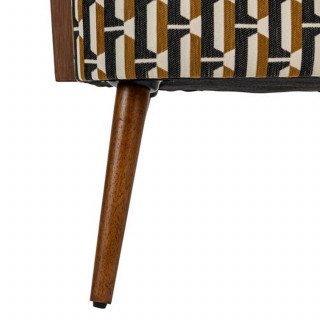 Fauteuil avec tissu jacquard CHIARA - Noir et beige
