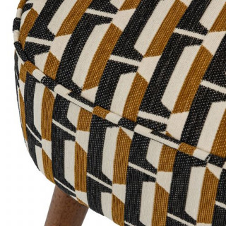 Fauteuil avec tissu jacquard CHIARA - Noir et beige