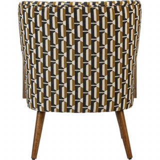 Fauteuil avec tissu jacquard CHIARA - Noir et beige