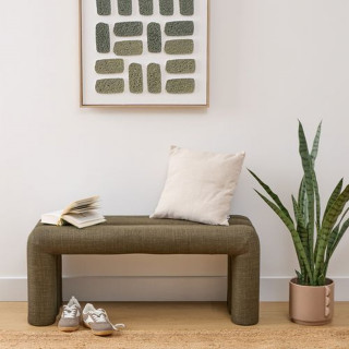 Banc 2 places en tissu SISCO - Vert kaki