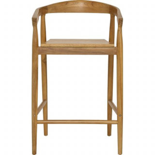 Lot de 2 tabourets de bar en teck naturel MIYAKO - Marron