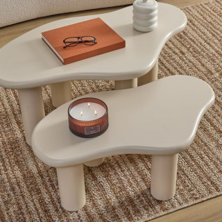 Ensemble de 2 tables gigognes OLAO - Ivoire