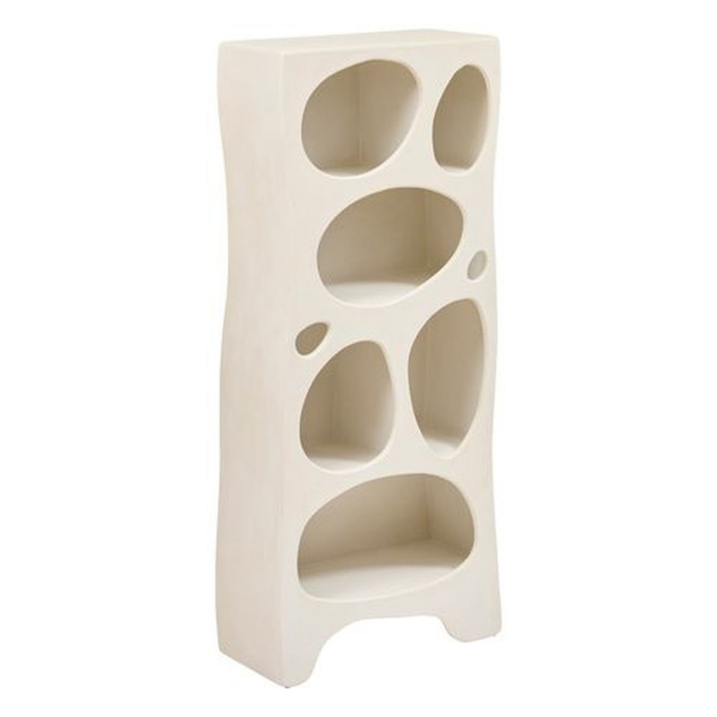 Meuble étagère 6 niches forme organique CHESNI - Ivoire