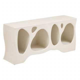 Meuble bas 4 niches forme organique CHESNI - Ivoire