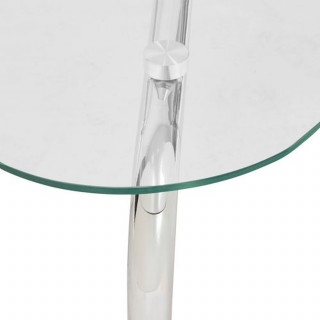 Table basse en verre et métal chromé HECATE
