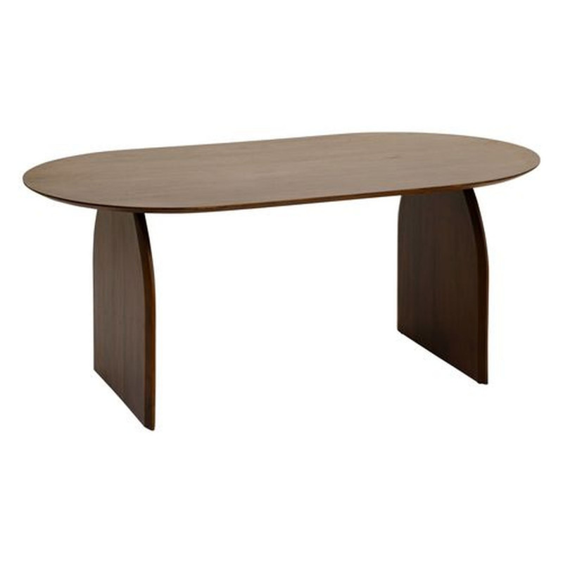 Table à manger en bois massif 6 personnes ISANA - Marron