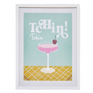 Affiche encadrée Tchin Tchin - 30 x 40 cm - Bleu clair